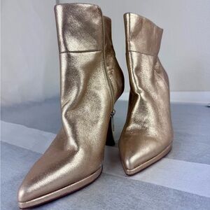 Elegant Gold Ankle Boots